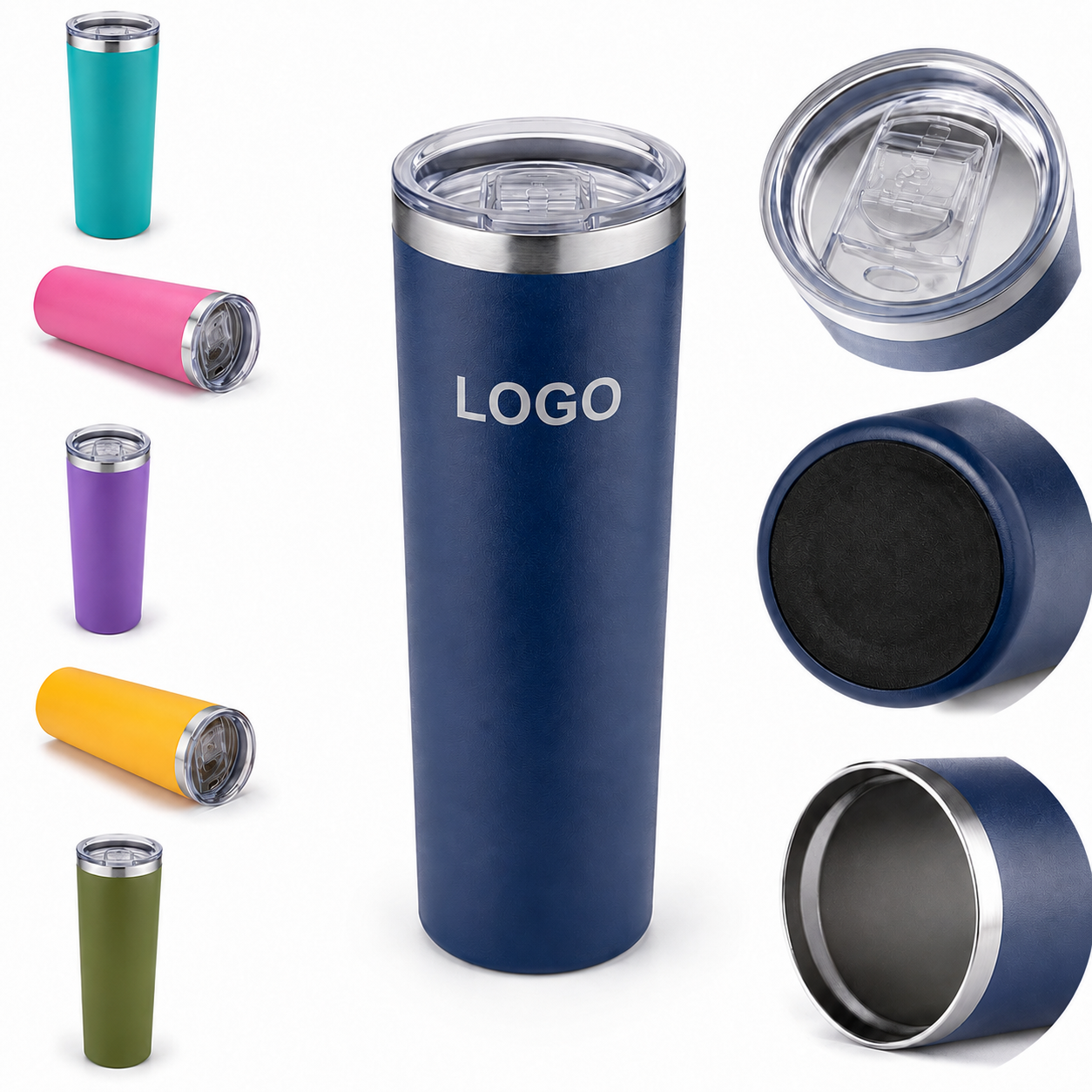 Dual-Wall Vacuum Insulated 20 oz. Stainless Steel Tumbler with Slide Lid