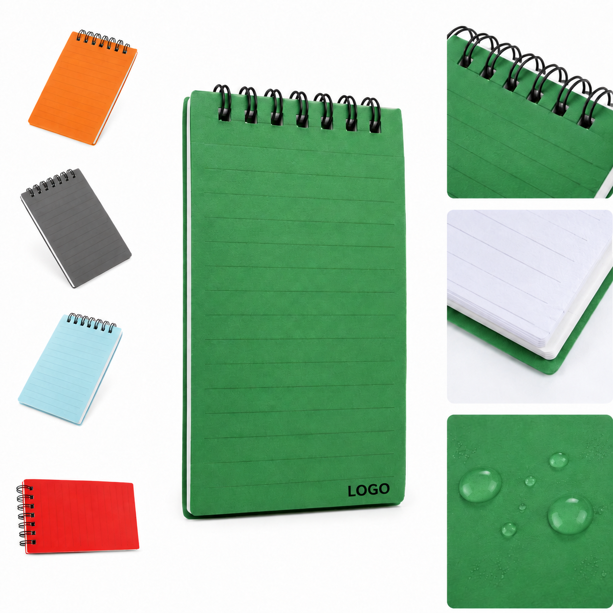 Compact Top-Bound Spiral Memo Book with Protective Poly Cover - 3" x 5"