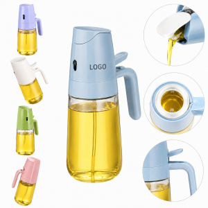 2-in-1 Glass Oil Mister and Dispenser Bottle - Dual Action Kitchen Cruet