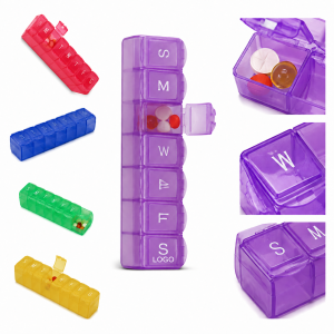 Weekly Desktop Pill Container with Snap-Lock Lids