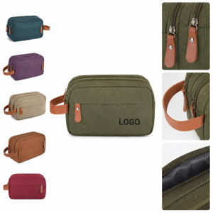 Textured Two-Section Travel Organizer Kit with Contrast Accents